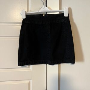 Free People Black Denim Mini Skirt (Size 0)